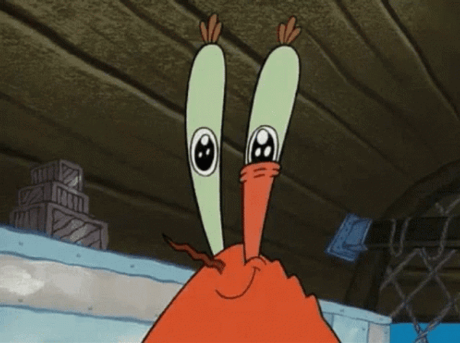 Eye Twitching Mr Krabs GIF