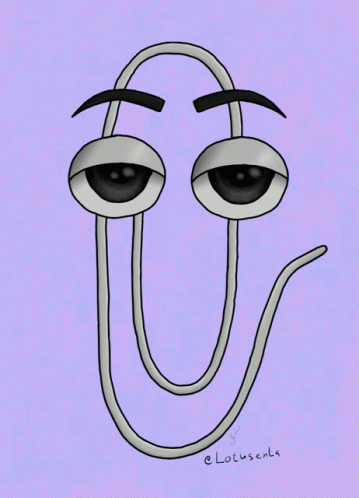 Eyebrow Wink Clippy GIF