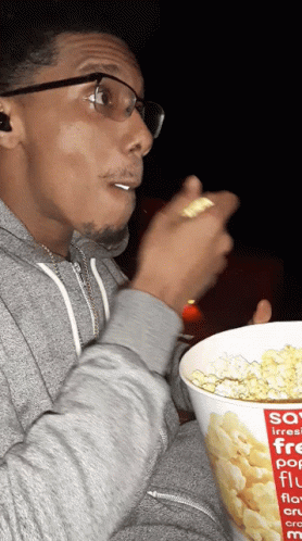 Eyeglasses Guy Popcorn Ready GIF