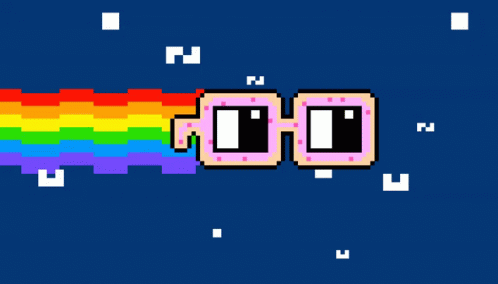 Eyeglasses Running Poptart Cat GIF