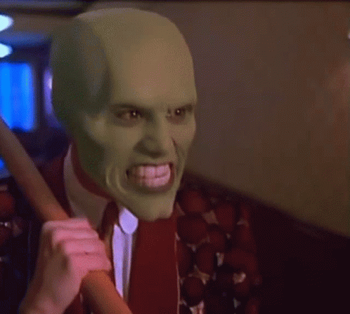 Eyes Popping Out The Mask Playing His Tounge GIF