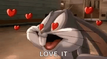 Eyes Popping Out Bugs Bunny Inlove GIF