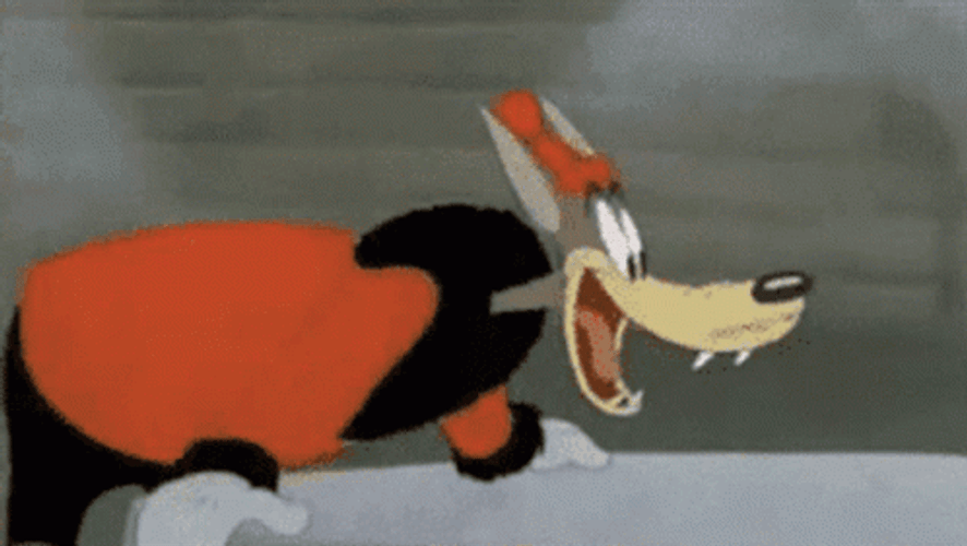 Eyes Popping Out Wolf Surprise To See Sexy Women GIF