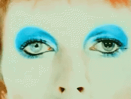 Eyes With Blue Makeup Close Up