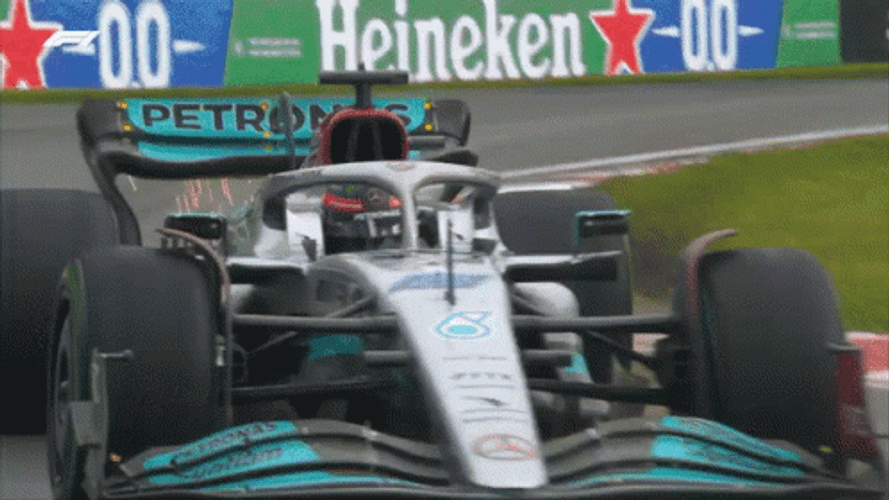 F1 George Russell Drift GIF