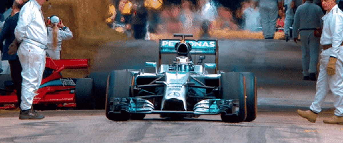 F1 Mercedes After Pitstop GIF