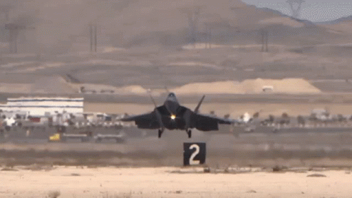 F22 Raptor Touchdown GIF