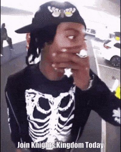 Playboi Carti Skeleton Shirt Tossing Money GIF