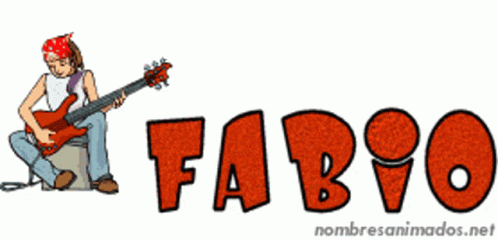 Fabio Playing Guitar Animated Art GIF