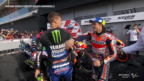 Fabio Quartararo Motorcycle Race Tight Hugs GIF