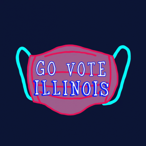 Face Mask Saying Go Vote Illinois