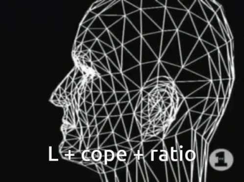 Face With L + Cope + Ratio Text GIF