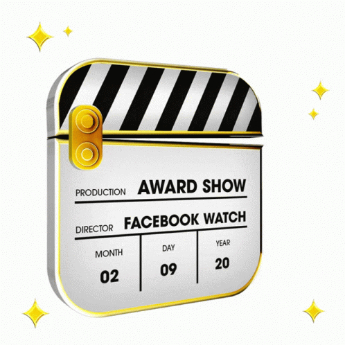 Facebook Watch Award Animated Clapper Board GIF