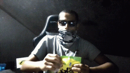 Facemask Boy Sour Patch Kids Eating GIF