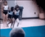 Young Girl Gymnastics Faceplant GIF