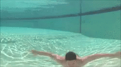 Underwater Pool Swim Faceplant GIF