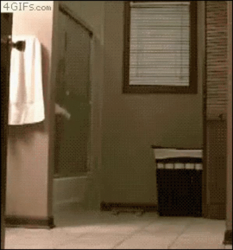 Hilarious Shower Slide Faceplant GIF