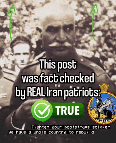 Fact Checked by Real Iran Patriots Tighten Bootstraps Soldier