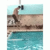 Failed Cannonball Dive In A Pool GIF