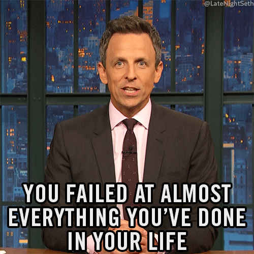 Failure At Almost Everything Seth Meyers GIF