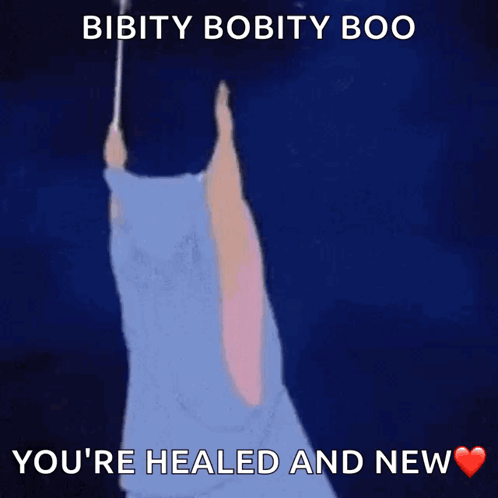 Fairy Holding Wand Saying Bibity Bobity Boo