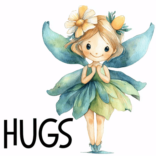 Fairy Illustration With Hugs GIF