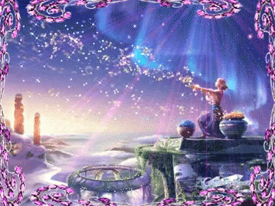 Fairy Painting With Purple Frame GIF