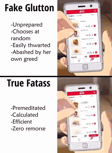 Fake Glutton and True Fatass on Cell Phone
