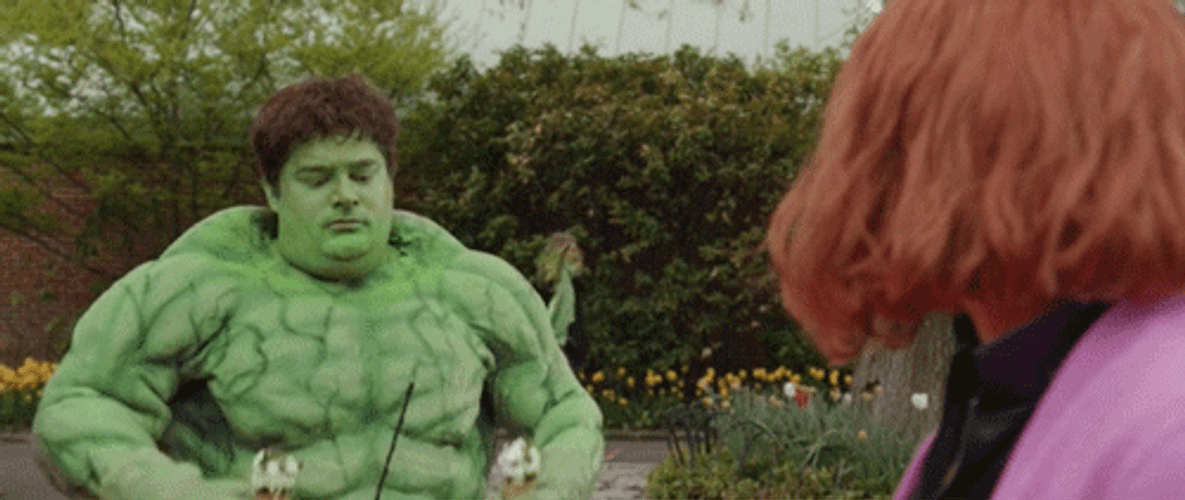 Fake Hulk Giving Black Widow Toys Meme GIF