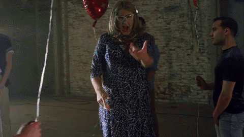 Fake Old Lady Showdown Dancing GIF