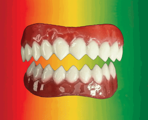 Fake Teeth Rainbow Background