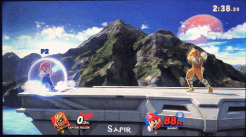 Falcon Punch Versus Mario GIF