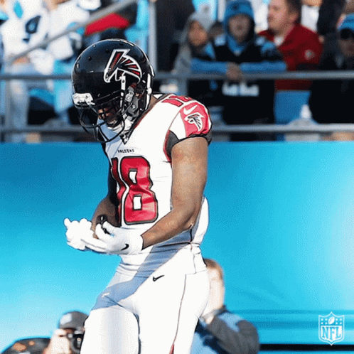 Falcons Football Player Number 18 On Field GIF