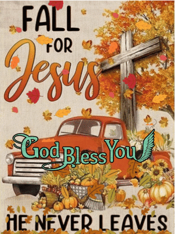 Fall for Jesus and God Bless You Poster