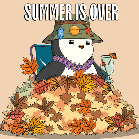 Fall Leaf Summer Is Over Penguin GIF