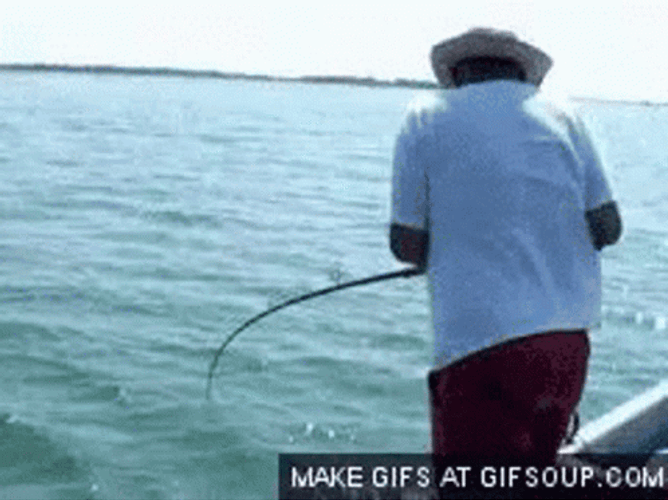 Fall On The Water Funny Fishing GIF