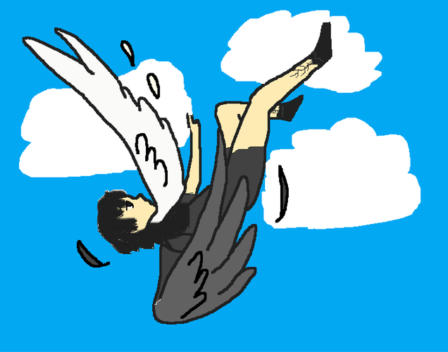 Falling Angel Art GIF