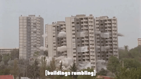 Falling Buildings Rumbling GIF