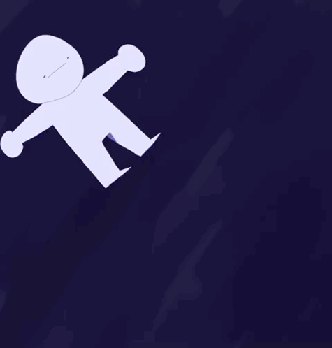 Falling Cartoon Character Arms Outstretched GIF