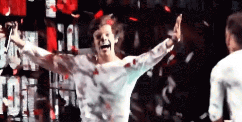 Falling Confetti Happy Harry Styles GIF