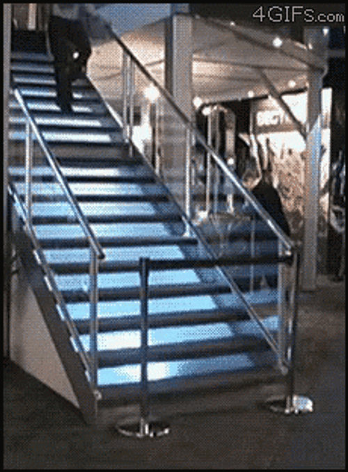 Falling Down From Long Stairs GIF