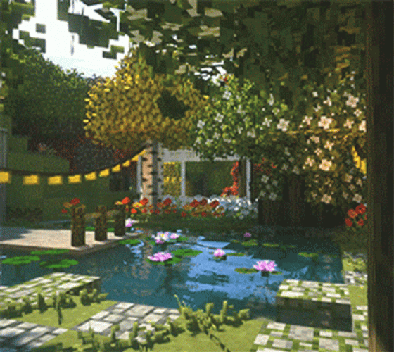 Falling Leaves In Pool Cottagecore GIF