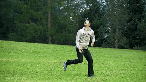 Falling Man Grass Field GIF