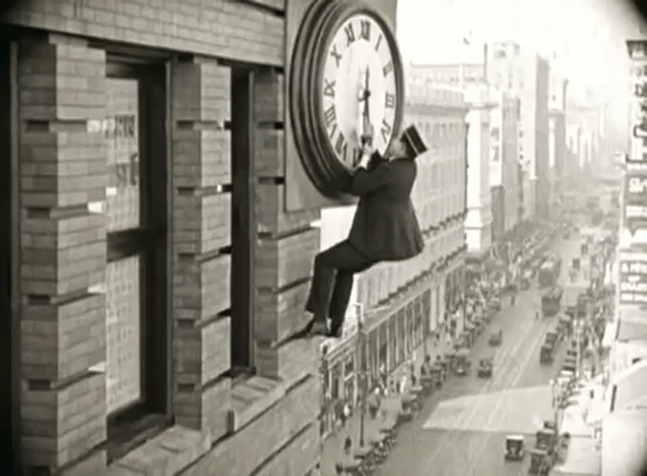 Falling Man In Building Clock GIF