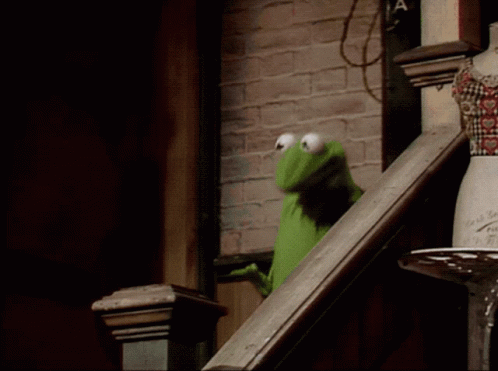 Falling On Stairs Kermit The Frog GIF