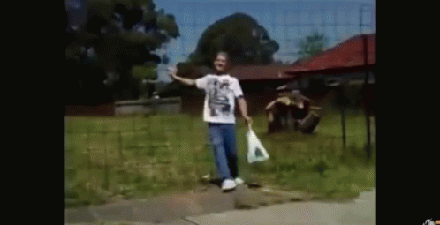 Falling Over The Fence Drunk Stumbling GIF