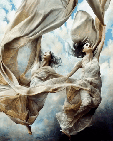 Falling Silk Scarves Fine Art GIF