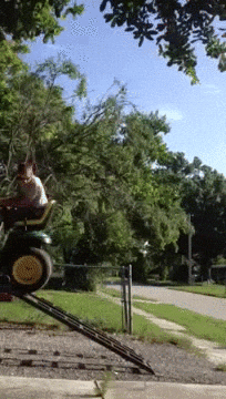 Falling Tractor Moving Backwards GIF