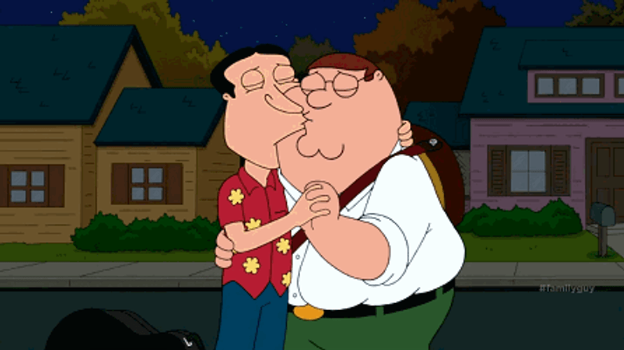 Family Guy Peter And Glenn Kissing GIF