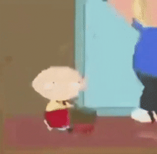 Family Guy Running Stewie Griffin Falling Down Stairs GIF